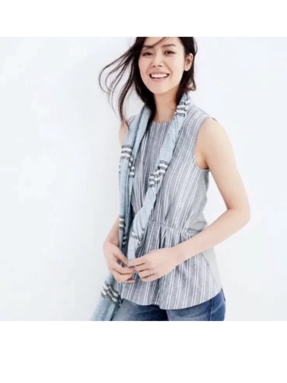 J Crew Chambray Peplum Top
